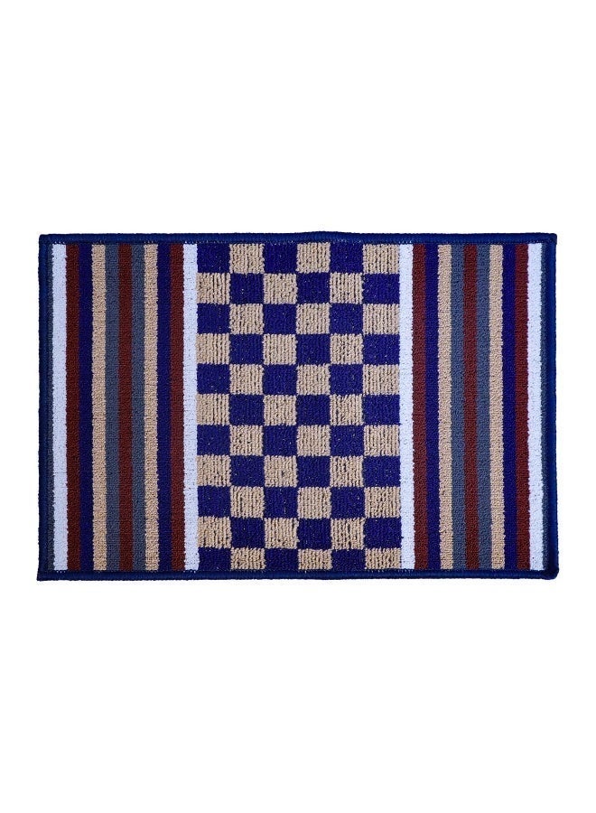 Status Contract Anti Slip Multicolour Checkered Monsoon Doormat 38 x 58 cm - Image 1
